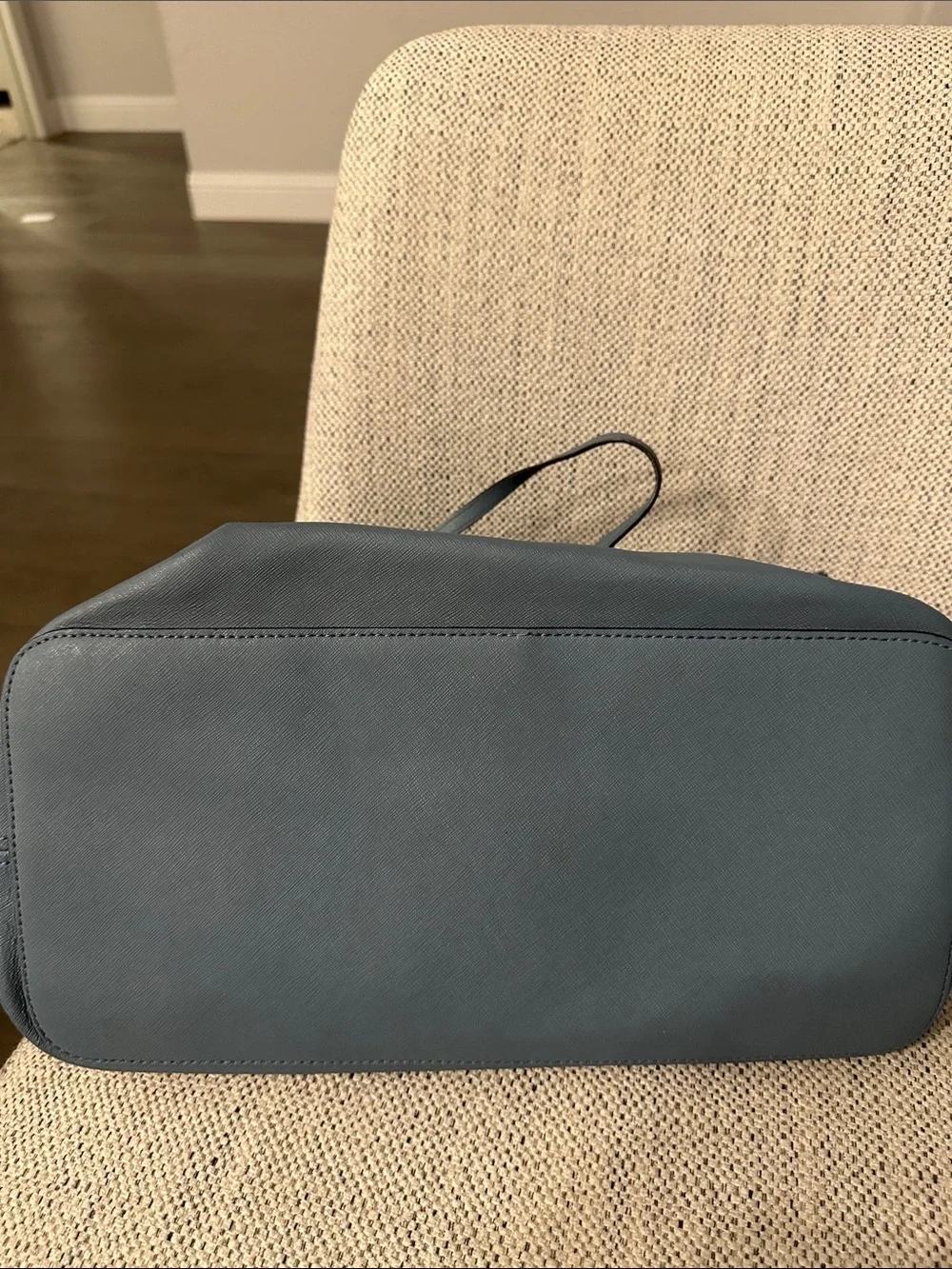 Michael Kors Slate Blue Leather Tote with Gold Hardware - Picture 9 of 10